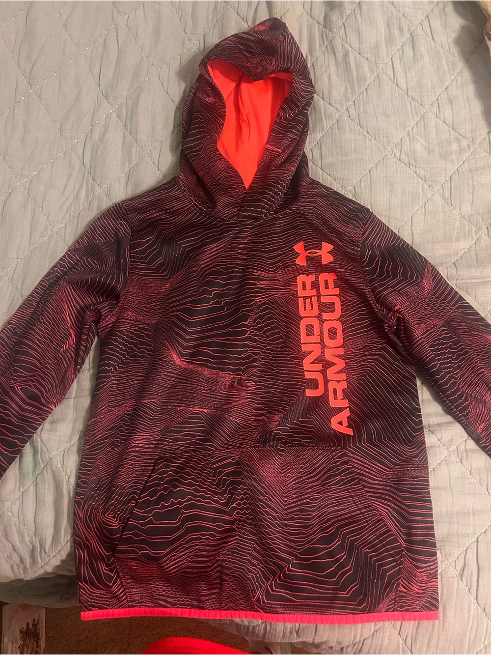 Under Armour Black & Neon Coral Hoodie